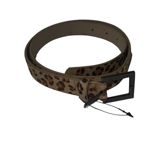 Urban Outfitters Calf Hair Slim Animal Print Skinny Belt Sz M Medium NEW FLAWS - Picture 1 of 8